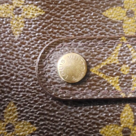 Louis Vuitton Wallet Monogram Compact Brown Leather Snap Closure Zip Coin Pocket - Picture 3 of 13